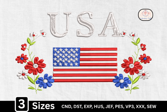 American Flag Floral USA