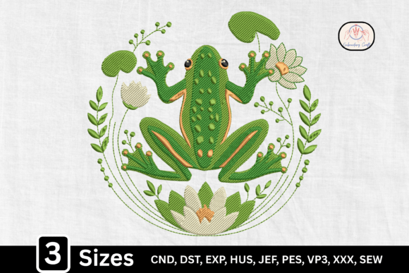 Cute Pond Animal Floral Frog