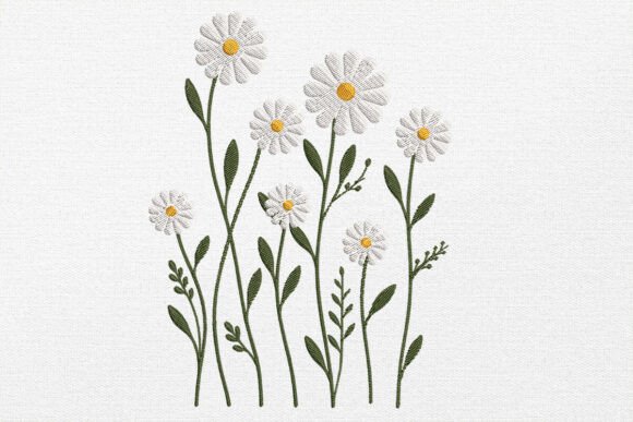 Daisy Flower Embroidery Design