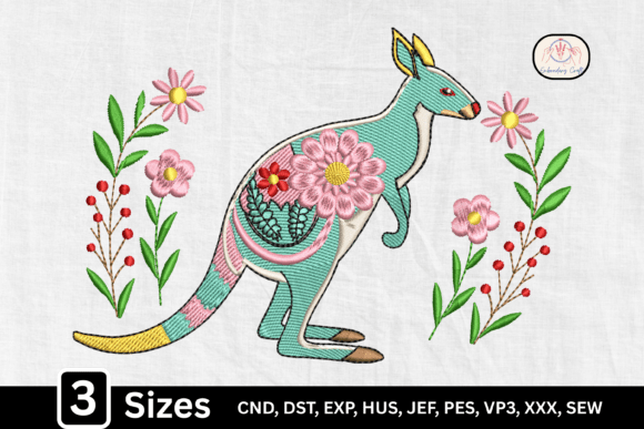 Floral Kangaroo Folk Art