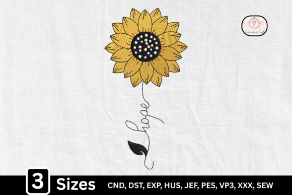 Floral Line Art Sunflower