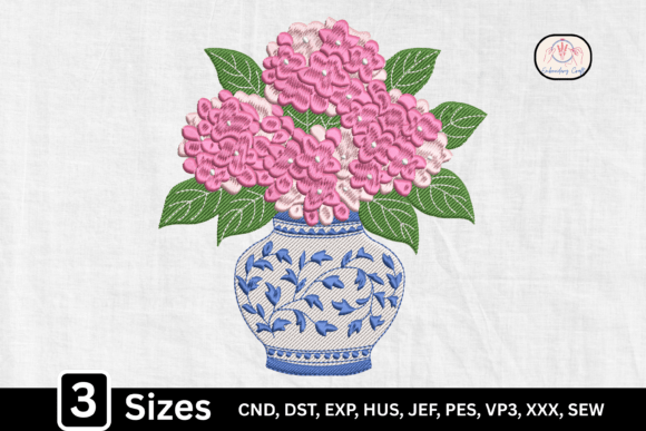 Pink Floral Bouquet Hydrangea Vase