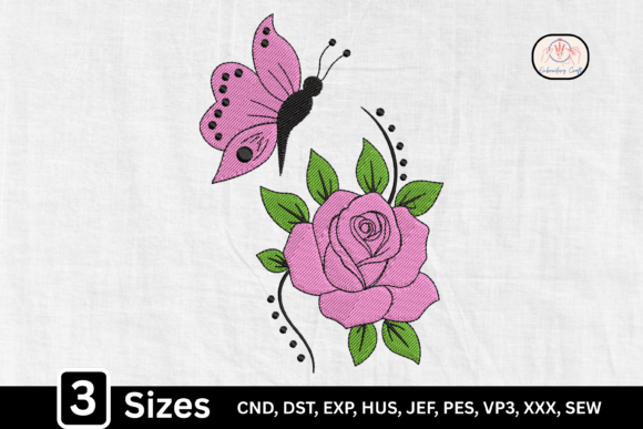 Pink Floral Butterfly Rose