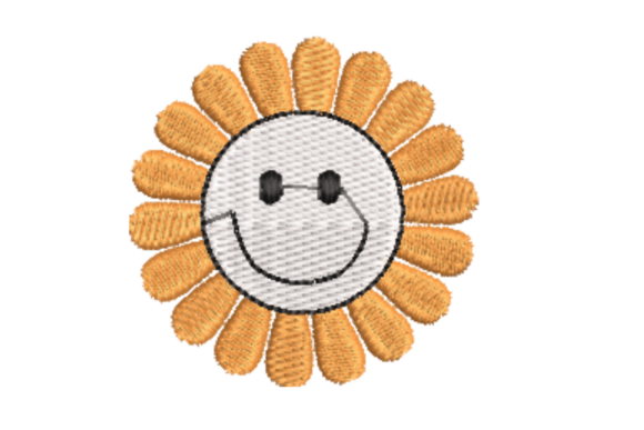 Smiling Flower Embroidery Design