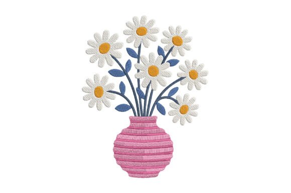 White Daisy Bouquet Embroidery Design