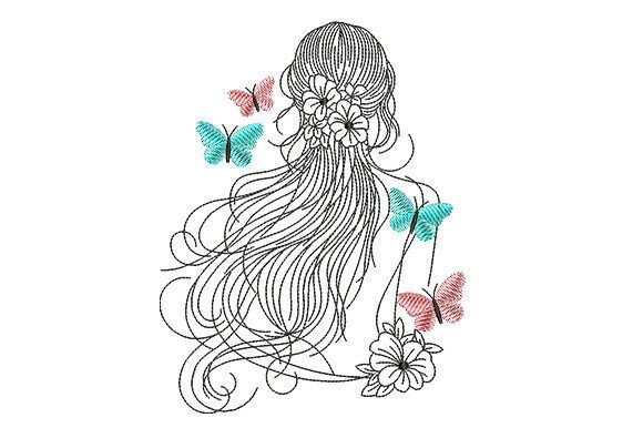 Woman with Flowing Hair